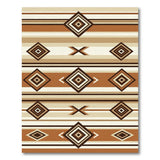 Tan Brown Diamond Stripe Southwestern Rug