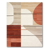 Abstract Geometric Beige Rust Area Rug