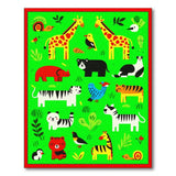 Whimsical Kids Zoo Animals Area Rug