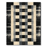 Black and White Plaid Distressed Black White Plaid Area Rug