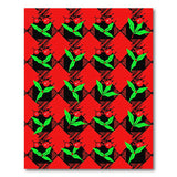 Red Plaid Holly Berry Area Rug