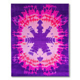 Purple Tie-Dye Mandala Area Rug