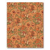 Whimsical Orange Floral Book Garden Rug