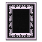 Pink Labyrinth Geometric Border Rug