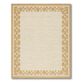 Beige Area Rug with Tan Tribal Border