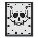 Retro Pixelated Skull Area Rug