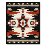 Bold Southwestern Geometric Area Rug Black Red Gold
