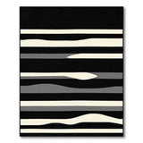ODIKA Black White Abstract Horizontal Area Rug