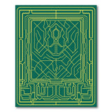 Futuristic Green Circuit Maze Area Rug