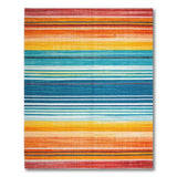 Multi-color and Patterns Vibrant Multi-Color Horizontal Striped Area Rug