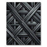 Sleek Grey Geometric Grid Area Rug