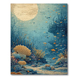 Moonlit Coral Reef Underwater Area Rug
