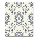 Floral Vintage Blue and Teal Navy Damask Floral Area Rug