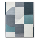 Modern Geometric Teal Grey Area Rug