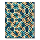 Teal Woven Diamond Tribal Area Rug