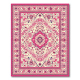 Pink Vibrant Pink Persian Area Rug with Floral Medallion