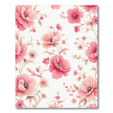 Pink Vintage Pink Poppy Floral Area Rug