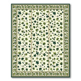 Elegant Green Shamrock Clover Area Rug