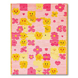Playful Smiling Flowers Kids Area Rug