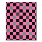 Bold Pink Black Gray Checkerboard Area Rug