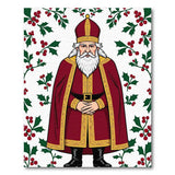 Festive Sinterklaas Bishop with Holly Border Rug