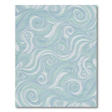 Blue and Teal Blue Teal Wave Swirl Area Rug