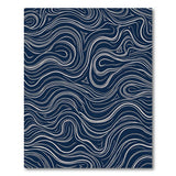 Navy Abstract Wave Area Rug