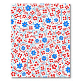 Red Blue Floral Burst Area Rug