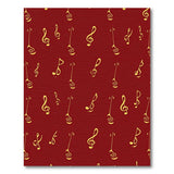 Crimson Swirl Music Notes Area Rug