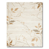 Beige and Neutral Beige Branch Leaf Area Rug