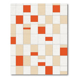 Red and Beige Geometric Modern Area Rug