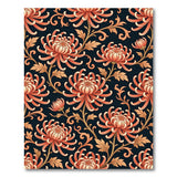 Vintage Orange Chrysanthemum Floral Area Rug