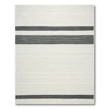 Black White Horizontal Striped Woven Area Rug