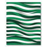 Sweeping Green Waves Modern Area Rug