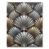 Gold Silver Scallop Shell Area Rug