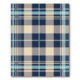 Washable Navy Blue Plaid Area Rug - Low Pile, Non-Slip & Pet Friendly