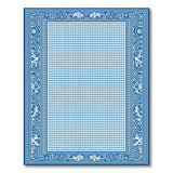 Navy Blue Dotted Field Ornate Border Area Rug