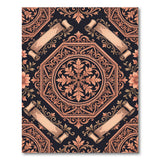 Ornate Gold Octagon Medallion Area Rug