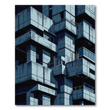 Futuristic Brutalist Blue Teal Area Rug