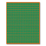 Vibrant Green Geometric Grid Area Rug with Orange Accents