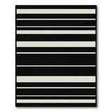 Geometric Modern Black and White Bold Black White Striped Woven Rug