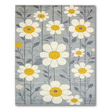 Grey Daisy Floral Area Rug