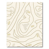 Beige and Neutral Beige Abstract Contour Wave Area Rug