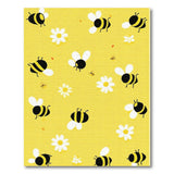 Whimsical Yellow Bees Daisies Cartoon Rug