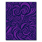 Purple Swirling Tribal Area Rug
