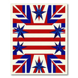 Patriotic Blue Star Striped Area Rug