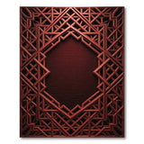 Red Geometric Lattice Red Area Rug