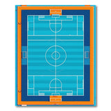 Teal Soccer Field Geometric Area Rug