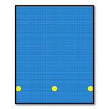 Modern Blue Mesh Rug with Yellow Circles