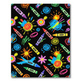 Multi-color and Patterns Vibrant Crayon Scribble Kids Area Rug
